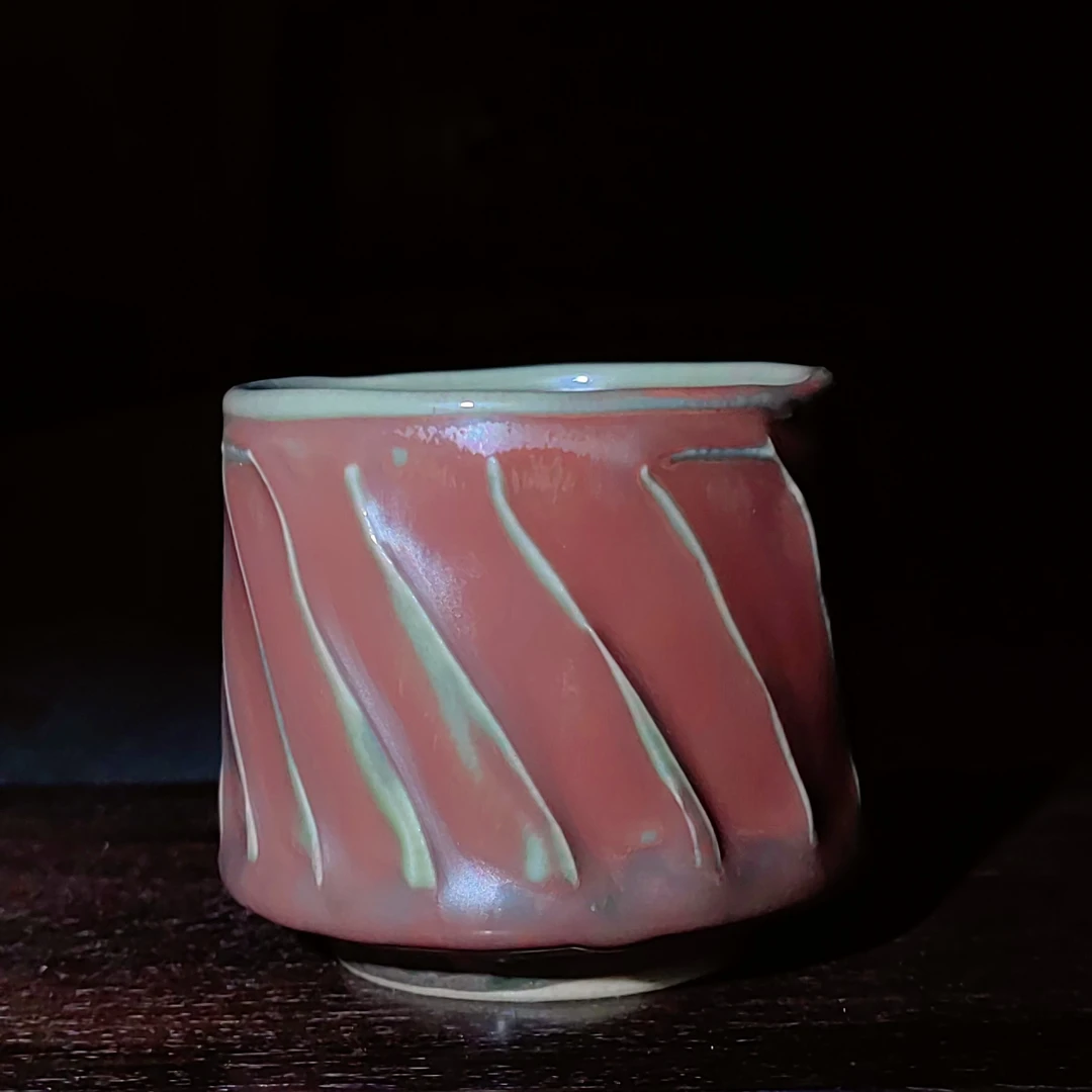 钧瓷铜系彩金釉金刚杯