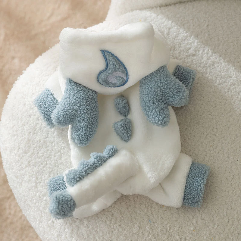 新款秋冬季可爱风狗狗小白龙法莱绒变身装猫咪四脚宠物泰迪狗衣服