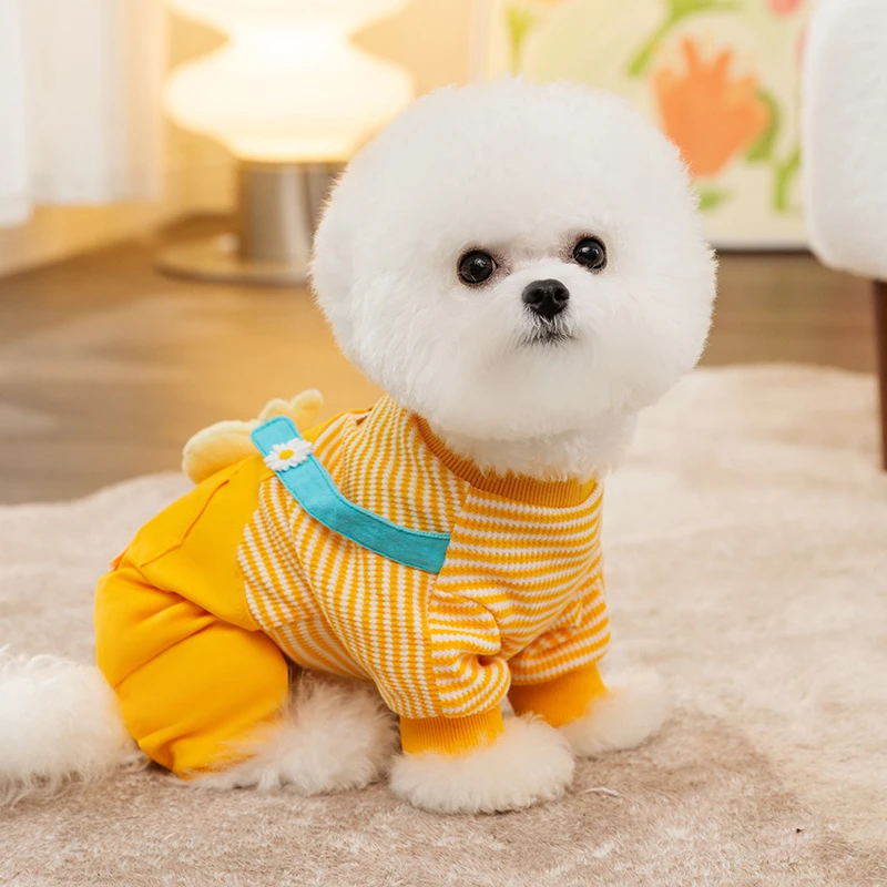 狗狗衣服立体小鸡可牵引四脚衣泰迪比熊小型犬秋冬季保暖宠物服饰