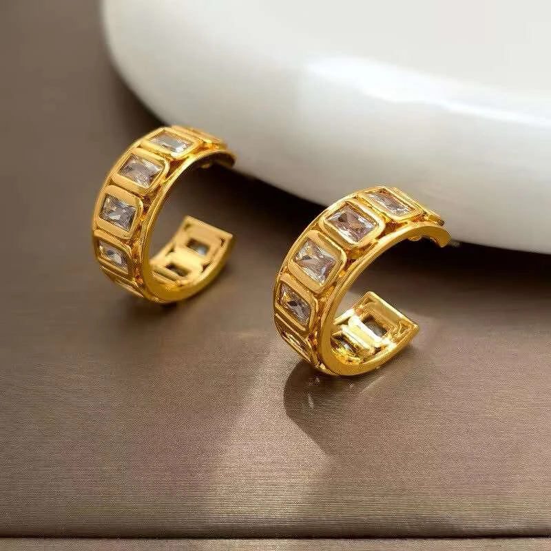 铜合金耳饰 《1856》百搭时尚C圈耳环