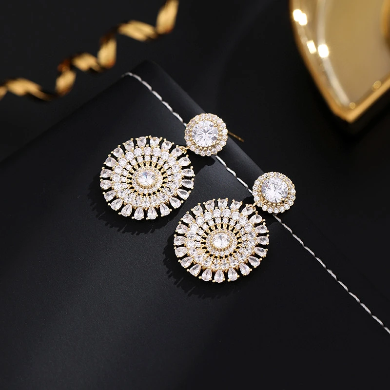 铜合金耳饰 《货号6831》满镶重工耳环