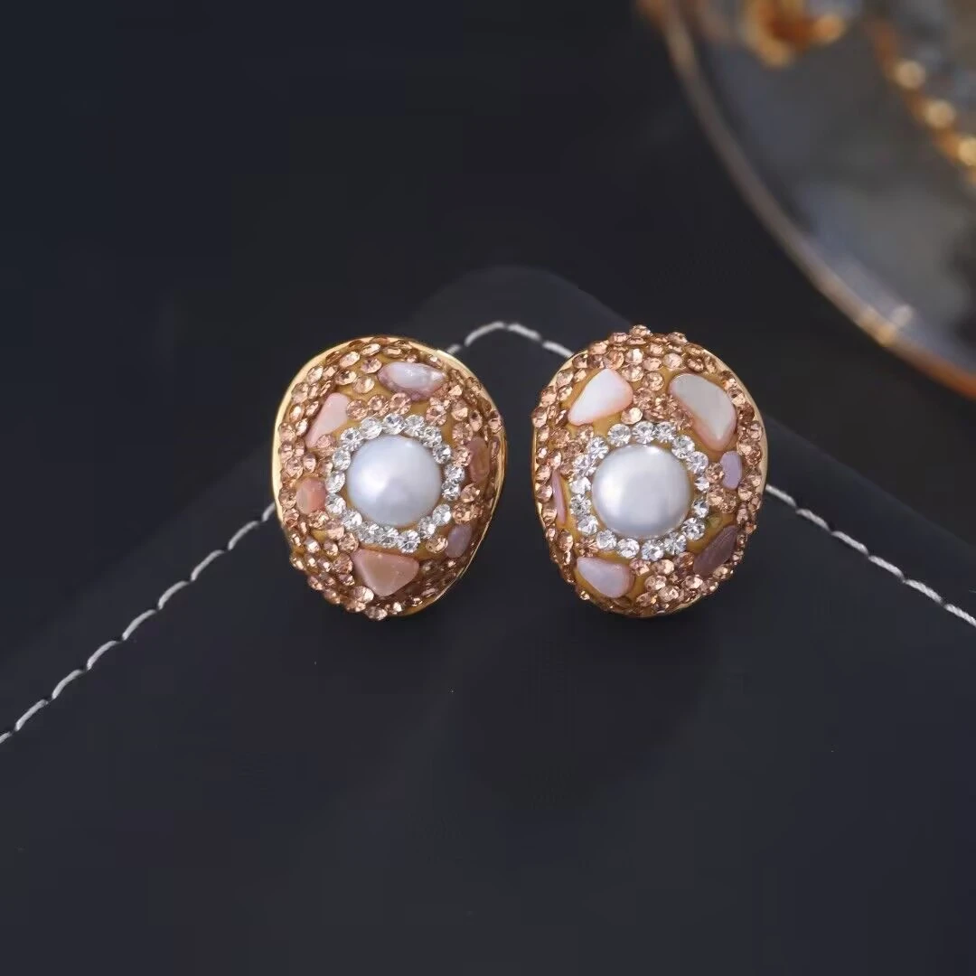 铜合金耳饰 《货号8143》 咖色泡泡公主耳钉