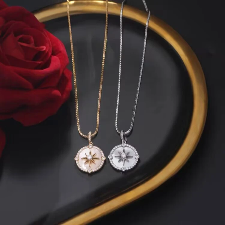 铜合金项链 《货号8482》轻奢时尚八芒星项链(l链长50CM)