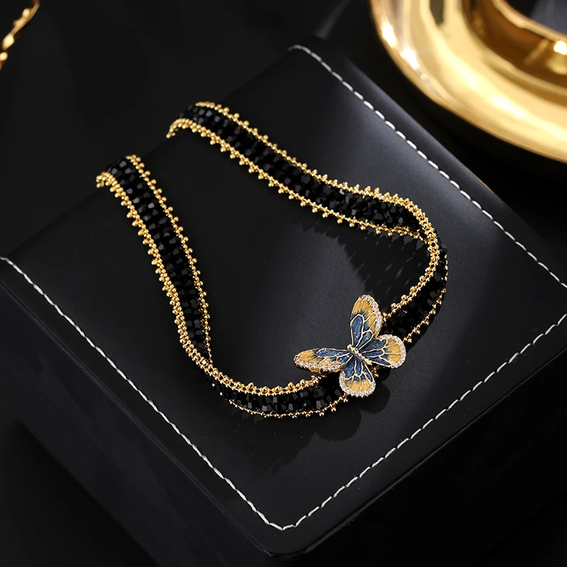 铜合金项链 《货号7586》复古时尚气质蝴蝶项链