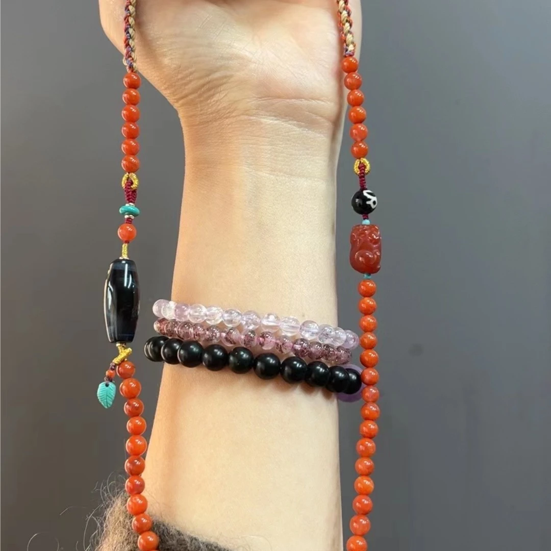 【晶焕】瓦西南红多圈毛衣链