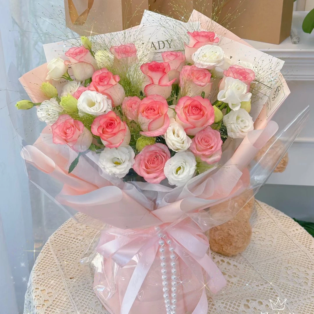 【艾莎粉色公主】艾莎粉玫瑰鲜花花束送闺蜜送女友生日花束同城配送