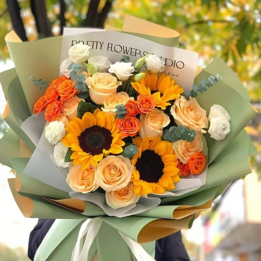 【前程似锦】向日葵混搭花束鲜花送领导送病人送男士真花送闺蜜