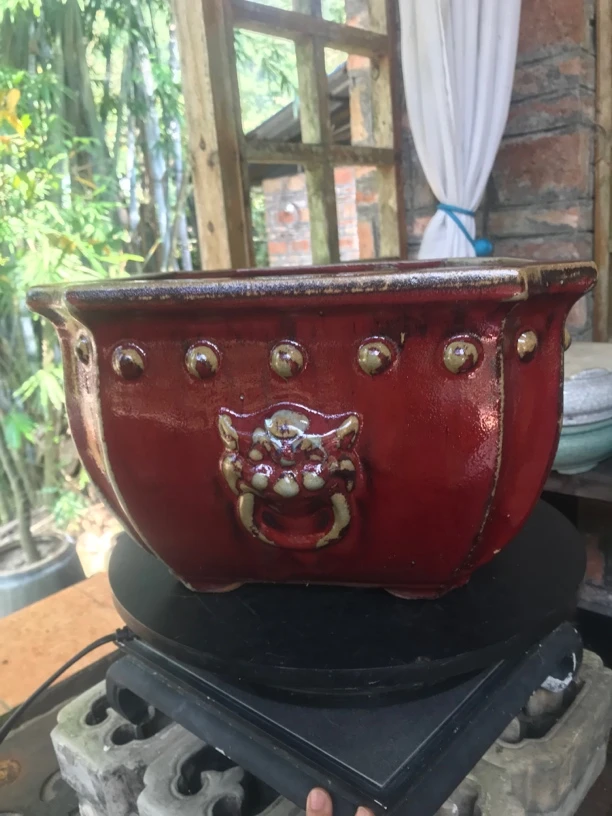 中国风柴烧石湾盆外径31内口27内深18高20