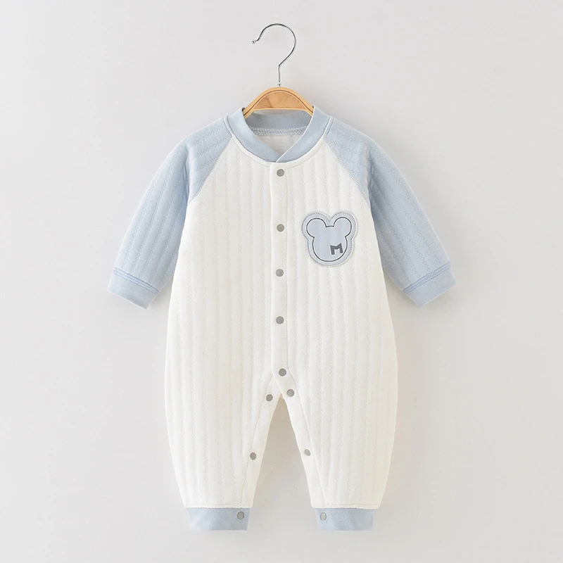 婴儿连体衣保暖春秋冬季款棉质外穿宝宝内衣爬爬服睡衣新生儿衣服