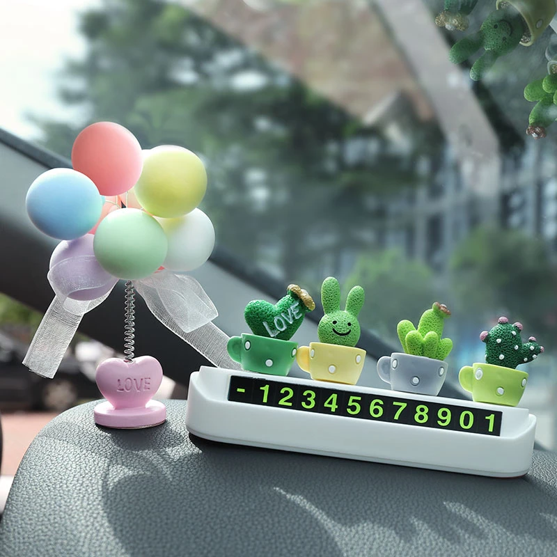 【汽车好物】绿植仙人掌临时停车牌可爱小兔子停车牌通用汽车挪车