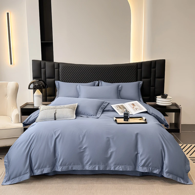 【奇异果】加密加厚全棉长绒棉纯色希尔顿酒店埋绳纯棉四件套