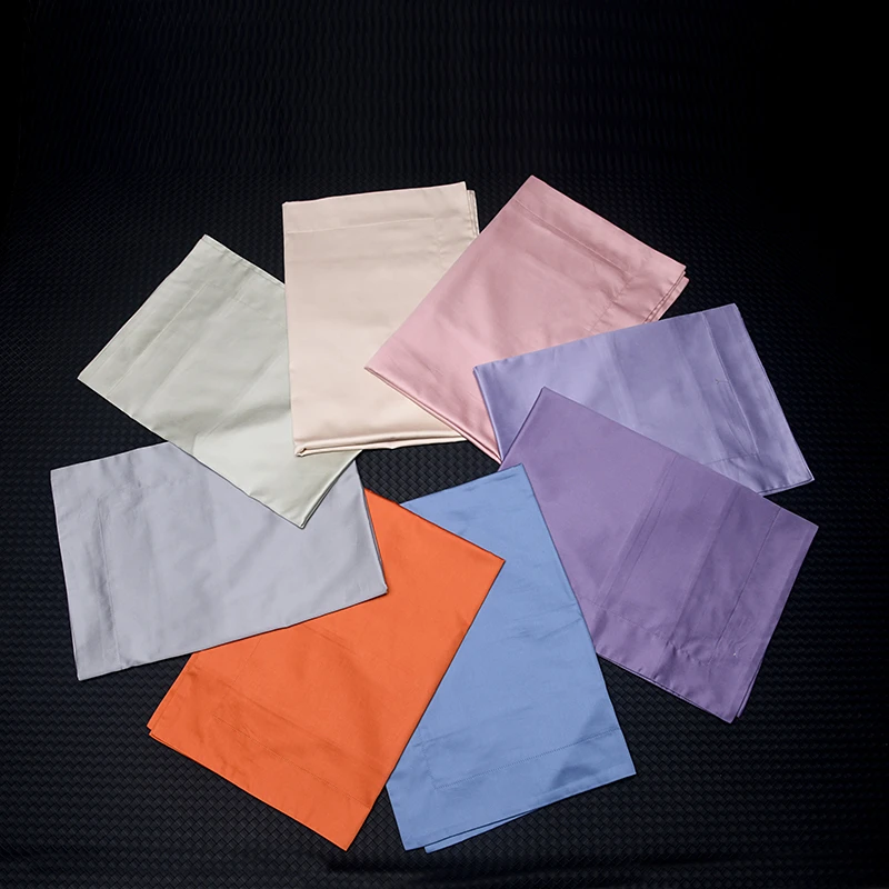 【一对枕套】新疆长绒棉贡缎枕套轻奢纯色宽边