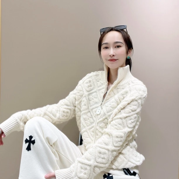 新款爆款时尚毛衣上衣洋气新款针织开衫时尚潮流网红百搭111208