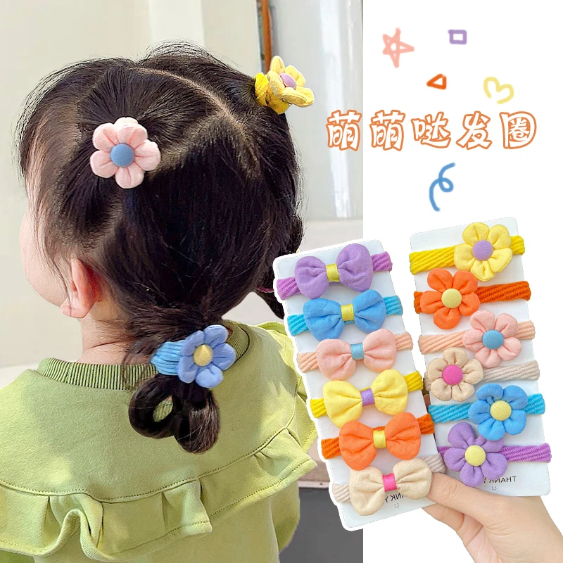 2022爆款儿童蝴蝶结头绳高弹力柔软发饰女童不伤发赵高马尾头饰