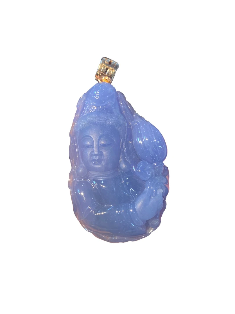 缅甸天然翡翠A货茄紫观音（欣赏，勿拍）