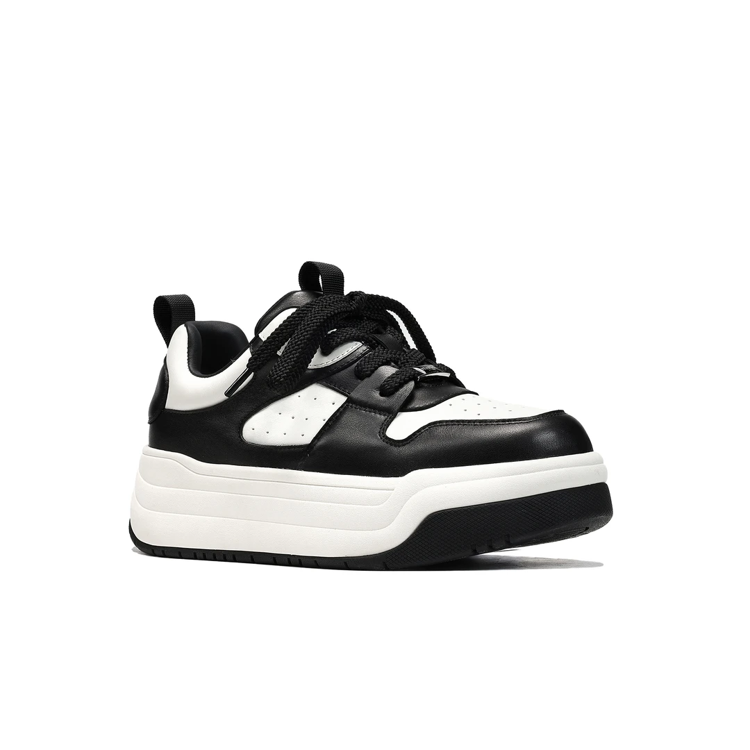 UANDI原创25年早春新款时尚设计师款百搭厚底低帮小白鞋板鞋女鞋W