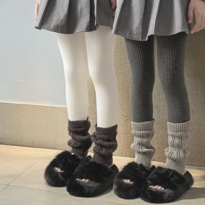 女童加绒加厚冬季儿童保暖一体绒袜套裤袜宝宝外穿连体打底长裤子