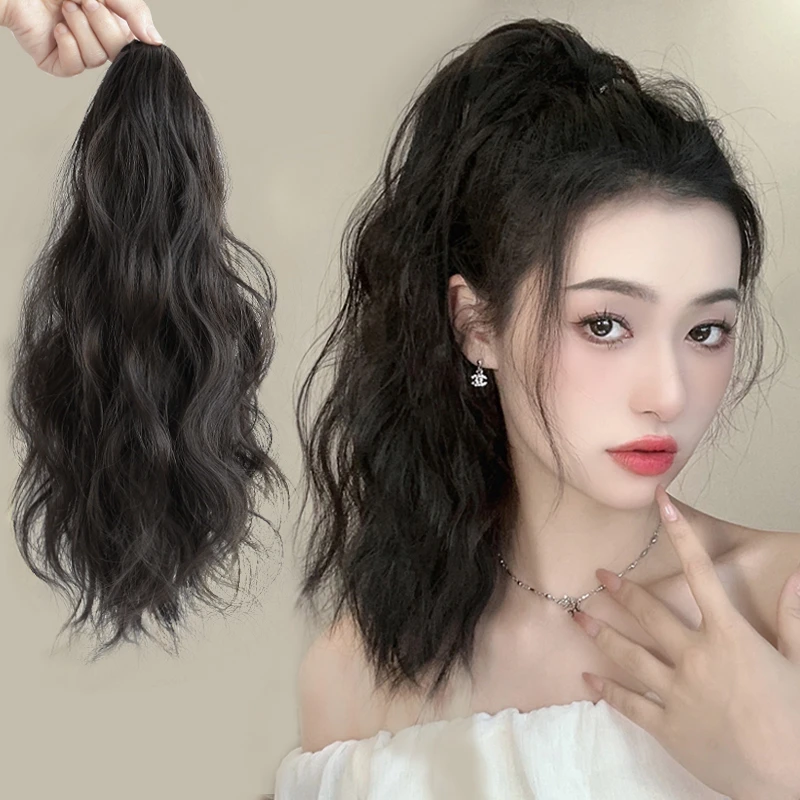 马尾假发女仿真发高马尾抓夹云朵烫慵懒卷发增发蓬松气质假发辫子