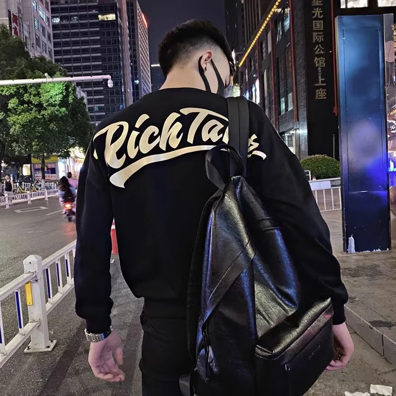 2025新款卫衣男士春秋季爆款长袖T恤打底衫男装潮牌痞帅外套上衣