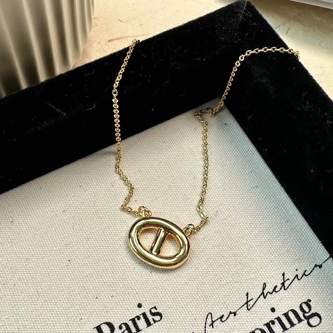 铜合金项链 金色猪鼻子时尚百搭简约