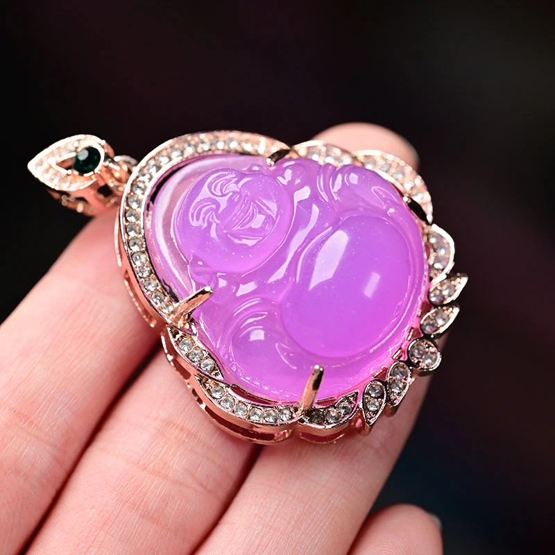 山河珍藏 紫罗兰弥勒佛吊坠