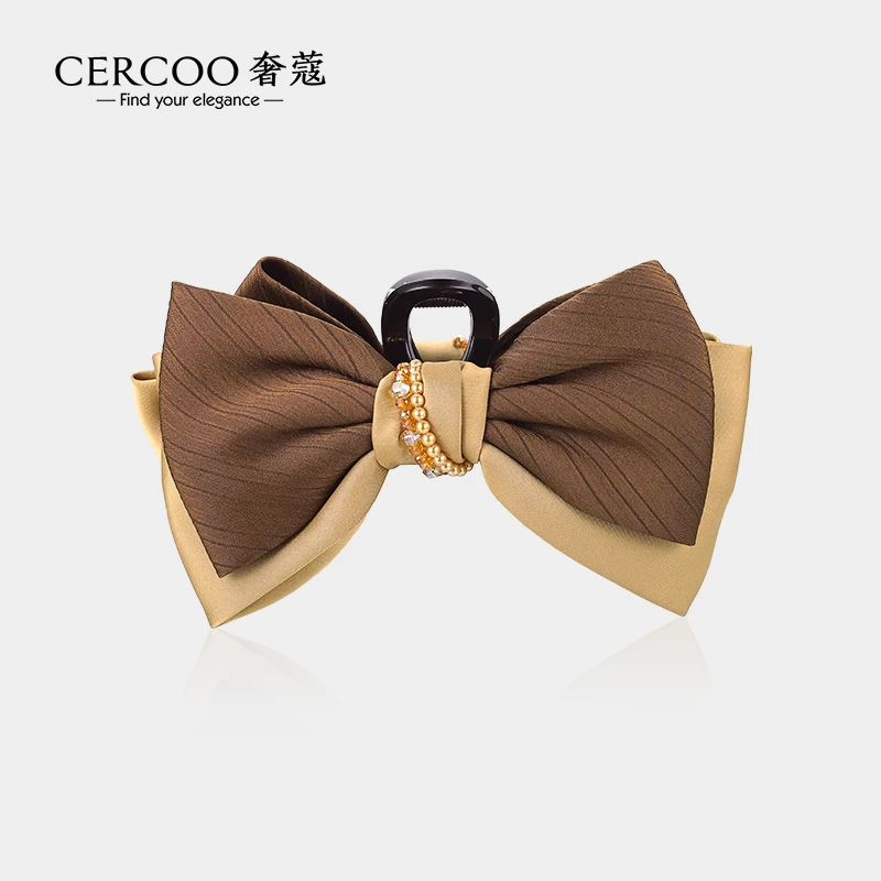 Cercoo/奢蔻Cercoo/奢蔻巴黎迷情美拉德风大号抓夹蝴蝶结鲨鱼夹