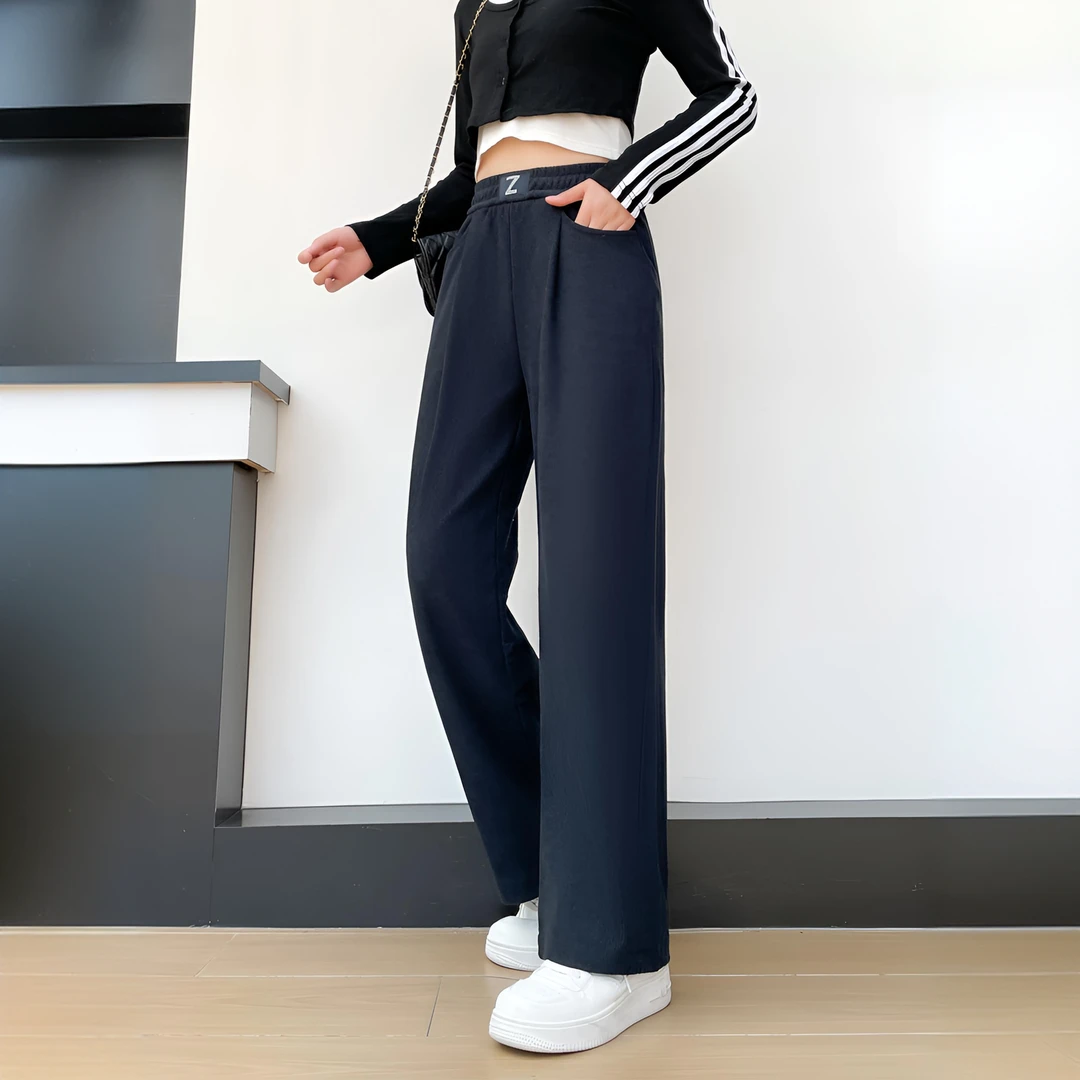 秋冬新款加绒加厚时尚窄版阔腿裙裤女款爆款2025新款