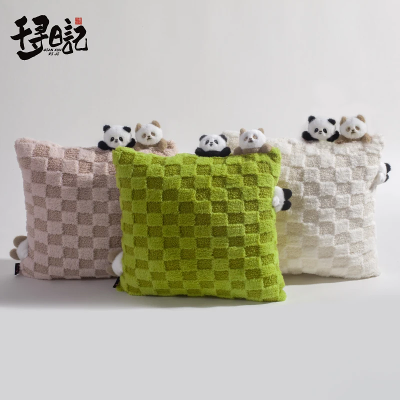 千寻日记熊猫七仔花花手工花花抱枕枕头柔软可爱福宝礼品七夕礼物