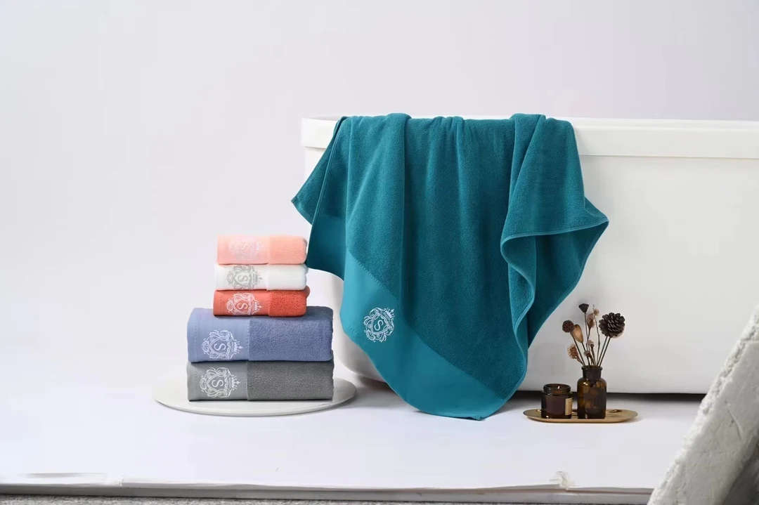 金标S刺绣浴巾加大加厚柔软亲肤不掉毛不掉色