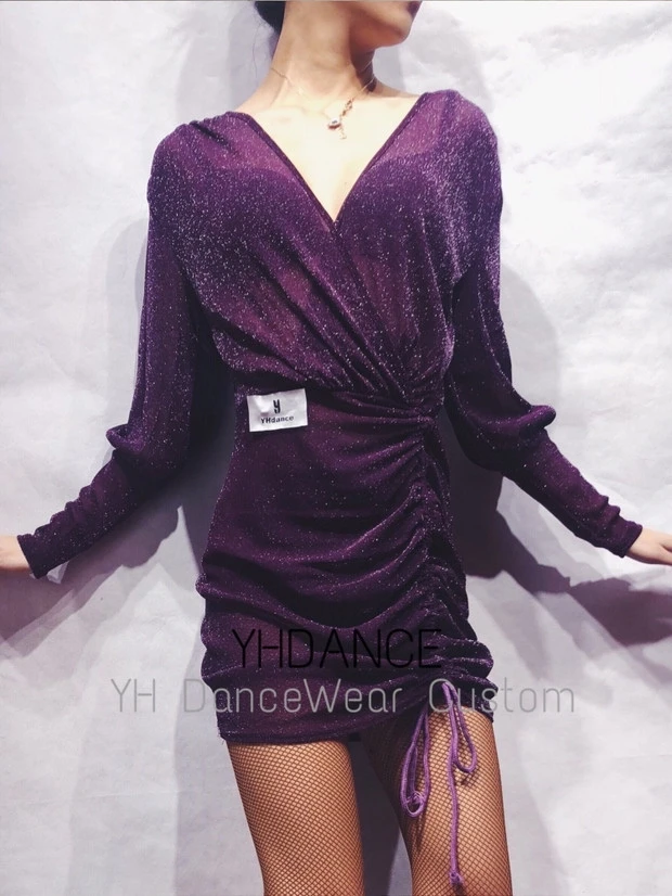 YHDANCE拉丁舞蝙蝠袖连体裙048