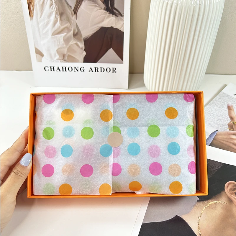 彩色圆波点雪梨纸小卡出卡打包材料礼物礼品爱心拷贝纸服装包装纸