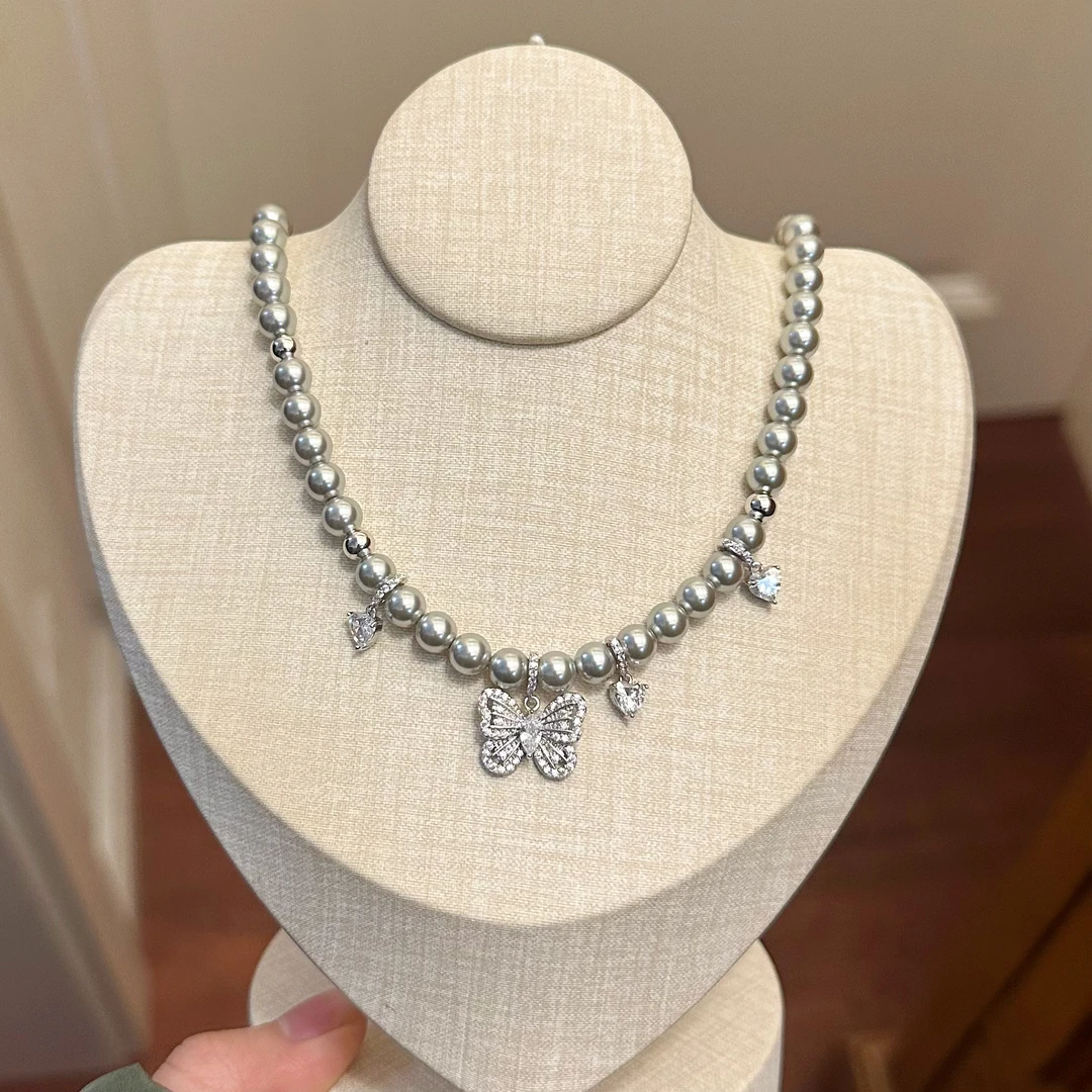 铜合金仿珍珠项链 X0095时尚优雅大气简约轻奢项链