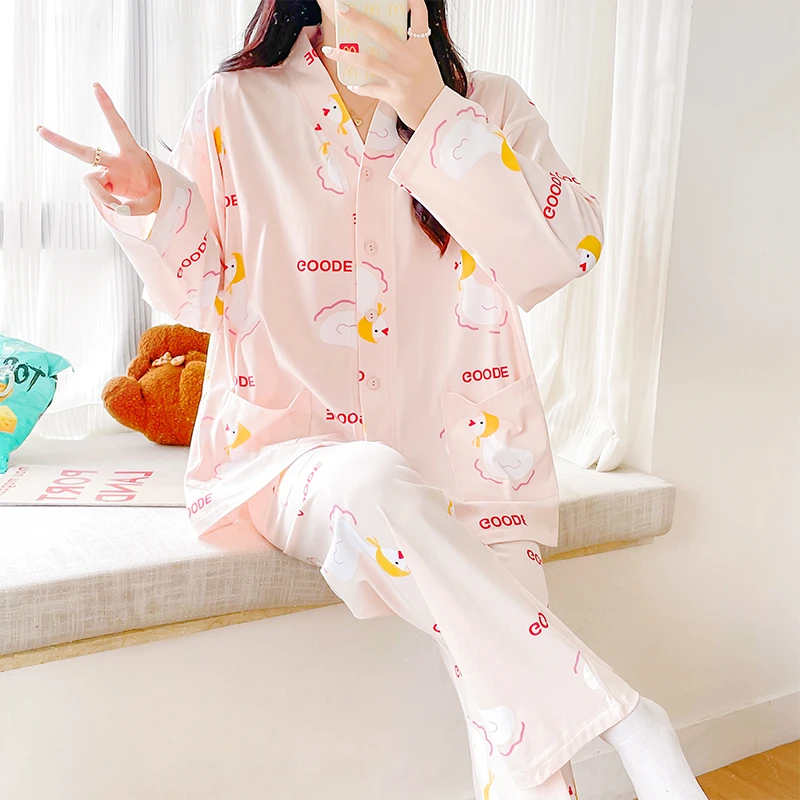 纯棉月子服夏季薄款产后孕妇睡衣两件套大码产妇哺乳套装7月份8