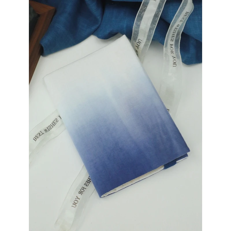 向鱼蓝染书衣云南手工染色渐变土布A5/A6手帐本布艺手工天然布料