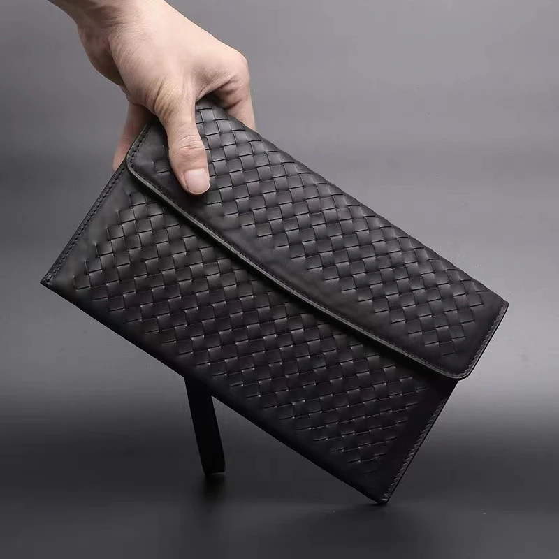 编制头层牛皮手包