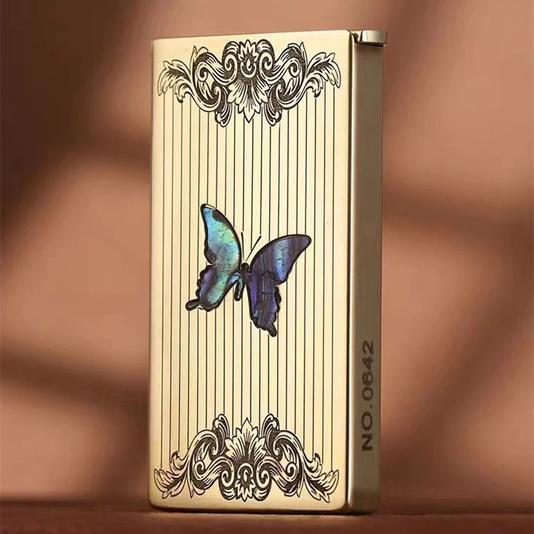 Zorro佐罗超薄升降煤油打火机创意机械彩贝蝴蝶男士送男朋友