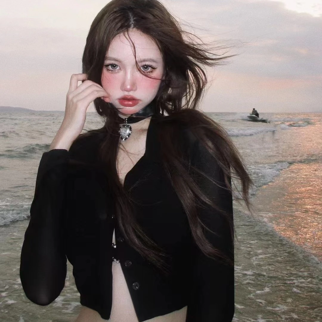 OMOM新款泳衣女带罩衫气质比基尼小胸聚拢沙滩温泉度假泳衣2426