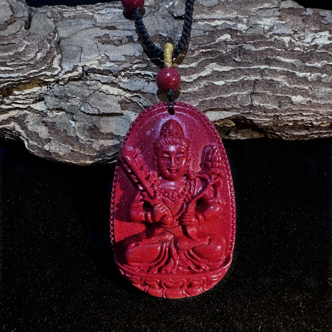 天然辰砂高含量保真晶粉砂真品朱砂12生肖八大守护本命佛红晶吊坠