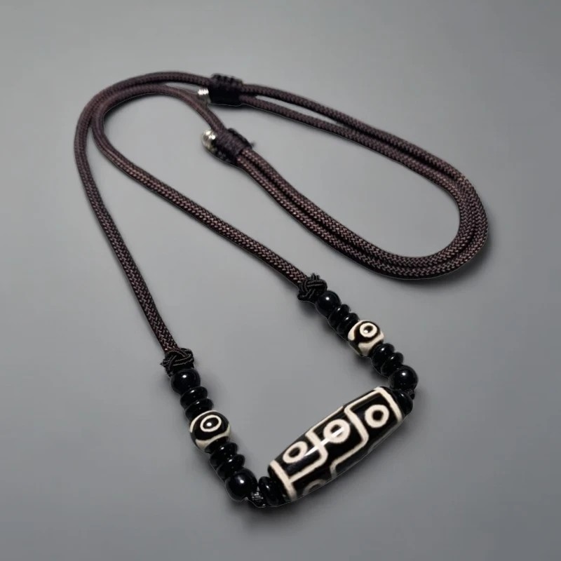 天然玛瑙九眼项链吊坠男女复古百搭礼物挂坠民族风毛衣链玛瑙配饰