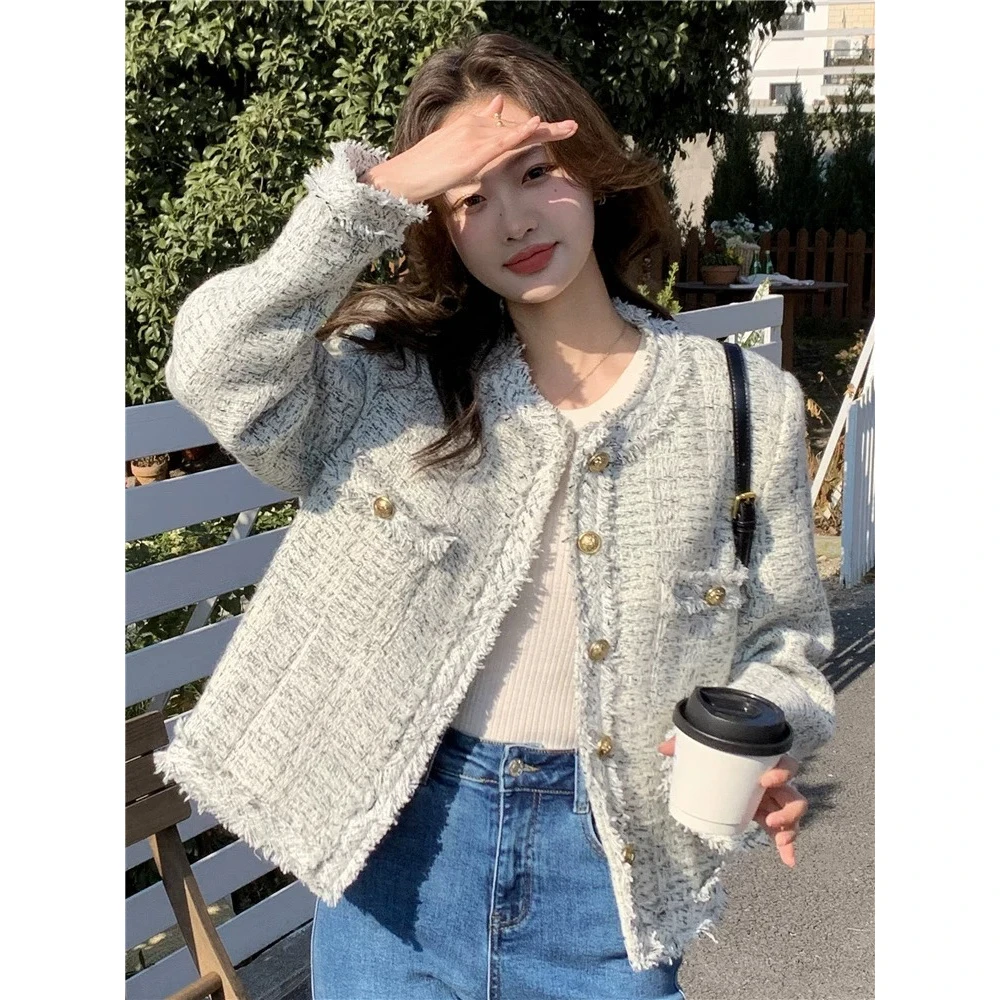 爆款小香风外套女2025新款短款高端小个子秋款法式名媛设计感上衣