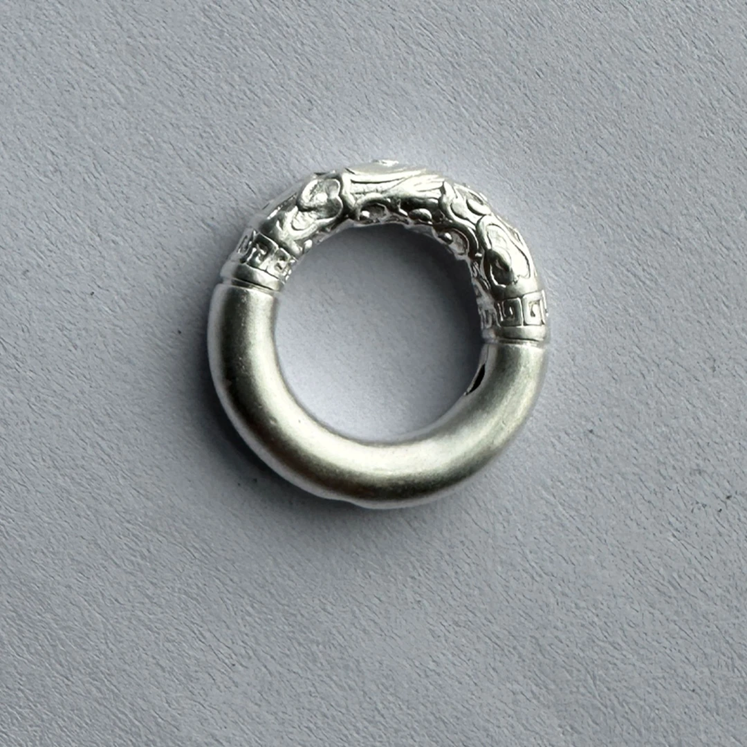 吊坠足银 吊坠足银平安扣实心平安圈银金箍棒吊坠项链情侣复古