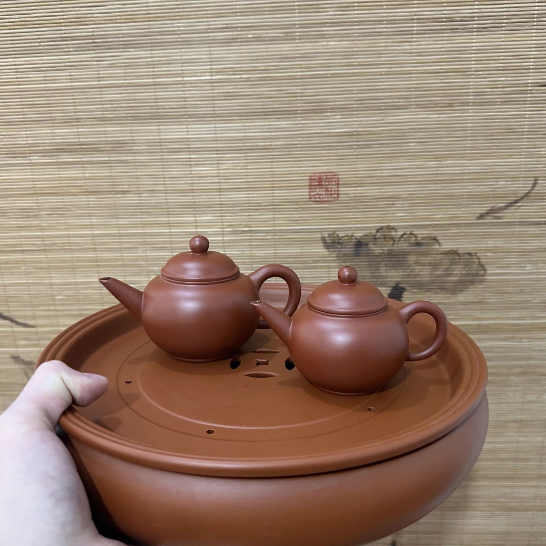 潮州入门级全手工朱泥手拉壶小容量冲罐泡茶壶紫砂壶功夫茶具小品