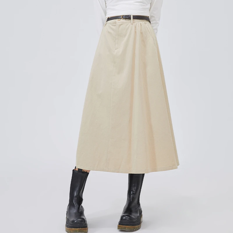 唐狮复古高腰a字半身裙女春夏显瘦包臀裙129127102702