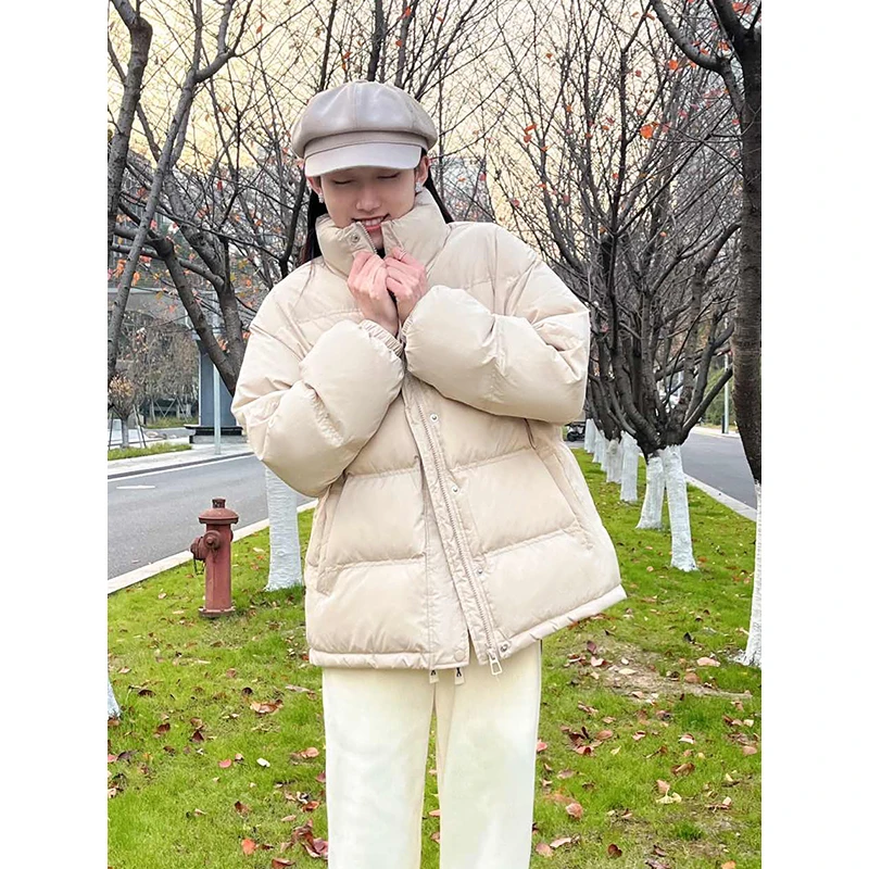 唐狮羽绒服女2023冬季短款保暖韩版宽松白鸭绒外套128424073701