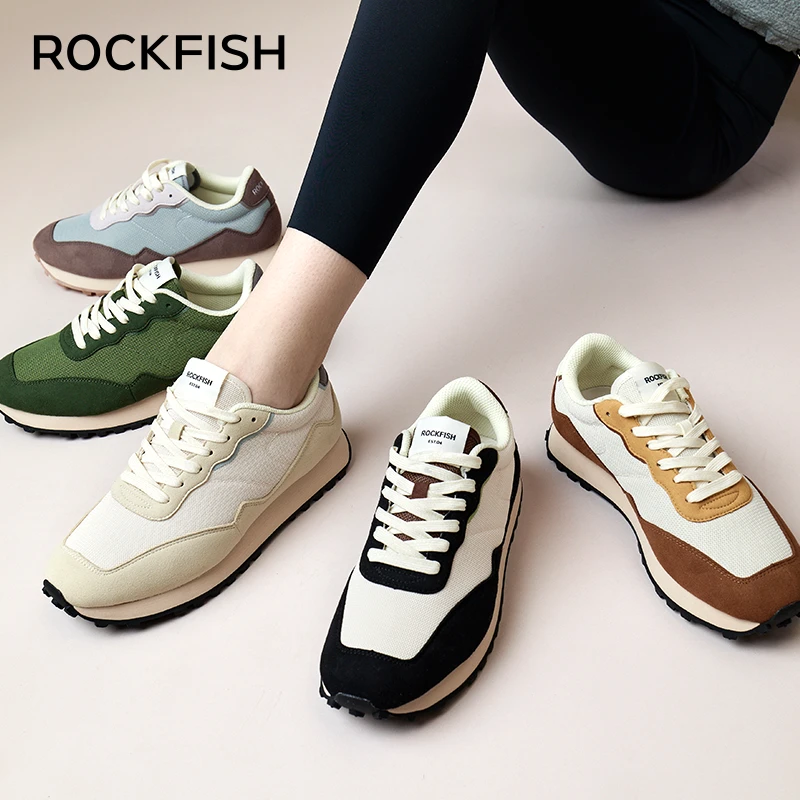 Rockfish【阿甘德训】301拼色秋季复古阿甘慢跑鞋情侣款男女同款