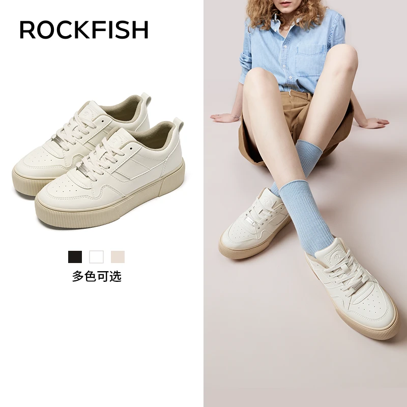 Rockfish直播【英国品牌】903厚底板鞋小白鞋女秋季新款鞋透气时尚