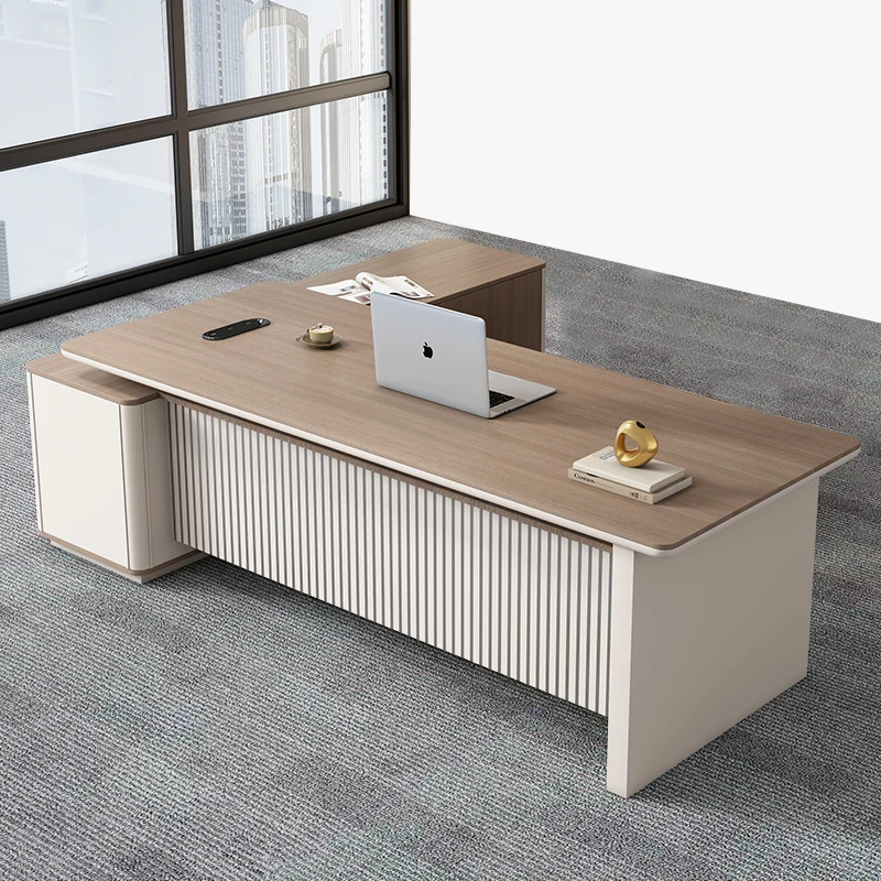 民睿老板桌办公桌椅组合轻奢高档董事长总裁桌简约大班台办公家具