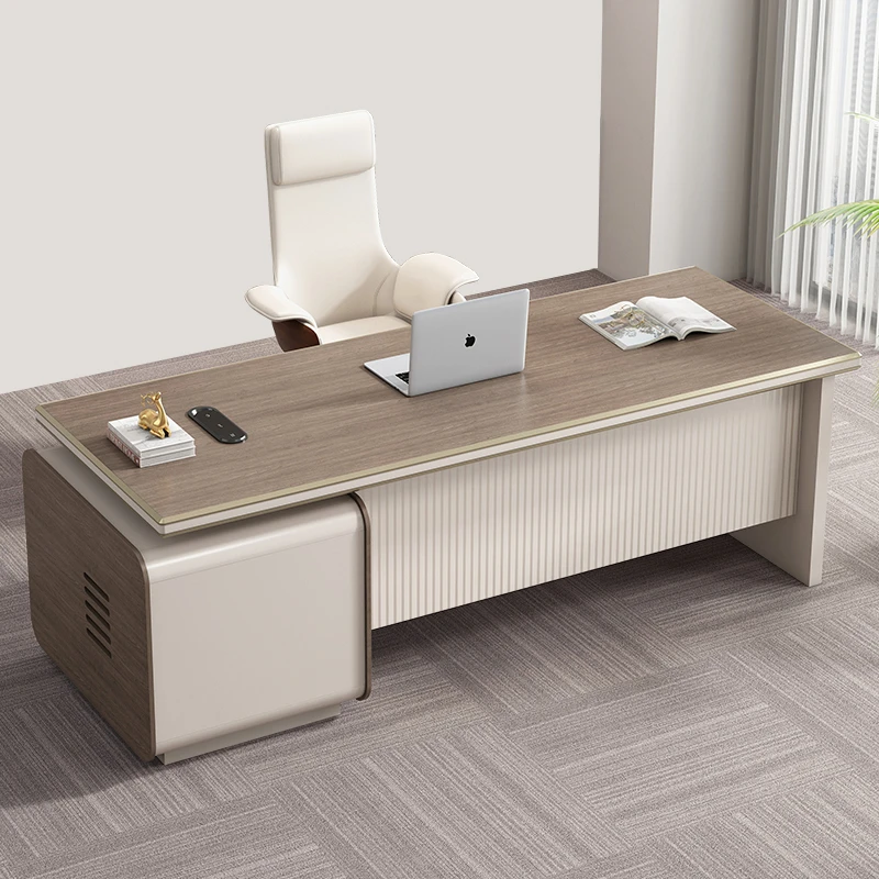 轻奢办公桌弧形桌椅组合简约现代财务桌总裁班台主管经理办公室桌