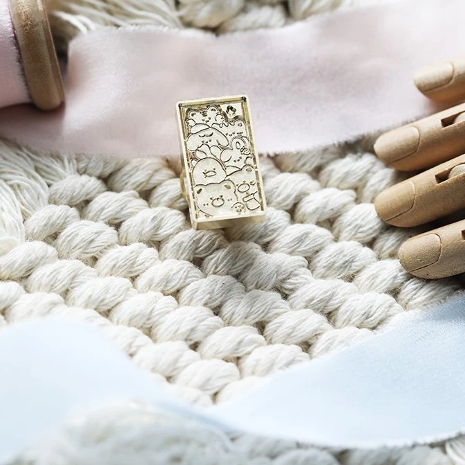 黄铜雕刻异形火漆印章【萌宠派对】