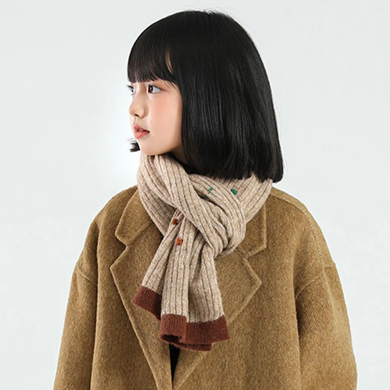 【立体彩豆围巾】象小爸2025秋冬新款立体彩豆围巾复古针织保暖围巾